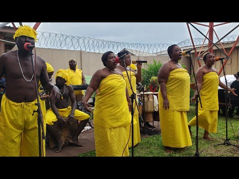 Wulomei Cultural Troupe playing at Citi FM on Sammens' 55th birthday