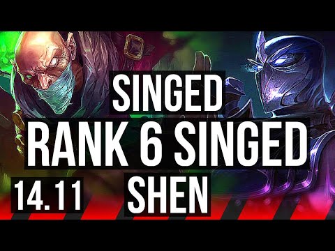 SINGED vs SHEN (TOP) | Rank 6 Singed, 700+ games, 4/2/7 | EUW Grandmaster | 14.11