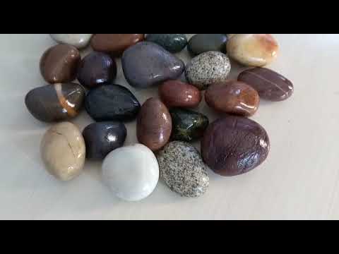 Natural mix color round glossy polished pebbles stone, for l...