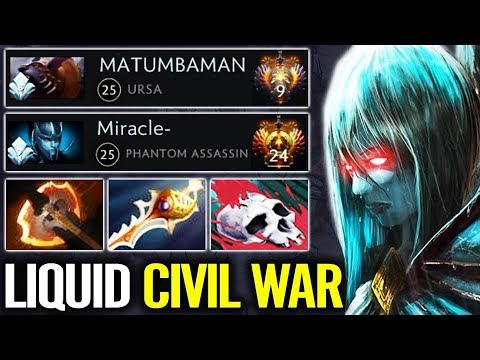 LIQUID CIVIL WAR Matumbaman vs Miracle- Top 9000 MMR Epic 7.21 Dota 2