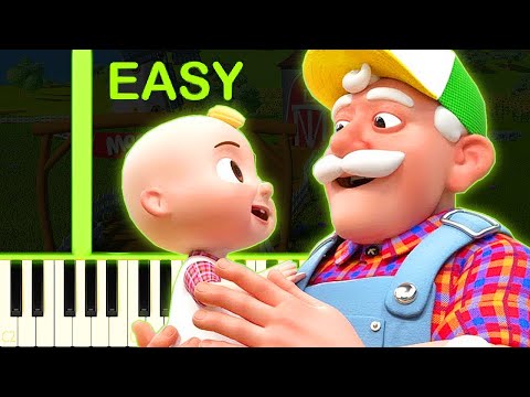 Old MacDonald | CoComelon Nursery Rhymes - EASY Piano Tutorial