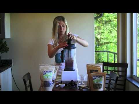 Raw Vegan Chocolate Cherry Smoothie Bowl with Organic Almond Butter