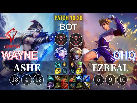 GRF Wayne Ashe vs Ohq Ezreal Bot - KR Patch 10.20