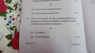 BSc 6th semester previous year questions zoology (