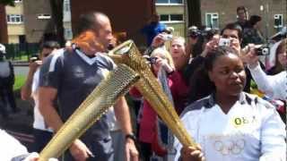 preview picture of video 'Walsall Olympic Torch Changeover @ Wolverhampton Road 30/6/12'