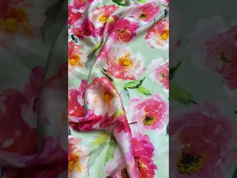 Multicolor Floral Digital Printed Japan Satin Fabric, Multicolour