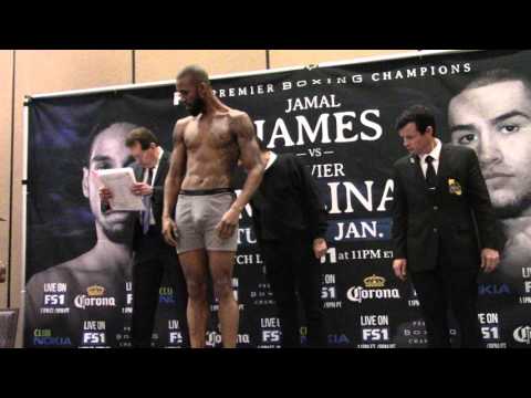 Weigh-in & face-offs: Javier Molina, Jamal James, David Benavidez, Caleb Plant