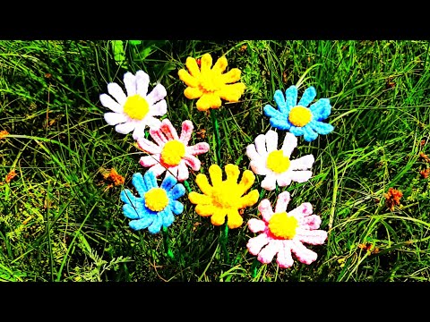 knitting a flower on a button.Как вязать ромашку. Как вязать ромашку крючком