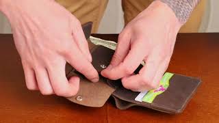 Вінтажне шкіряне портмоне Shvigel 16613 коричневе