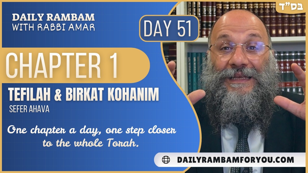 Tefilah and Birkat Kohanim Rambam Chapter 1 | Daily Rambam For You | Rabbi Chay Amar