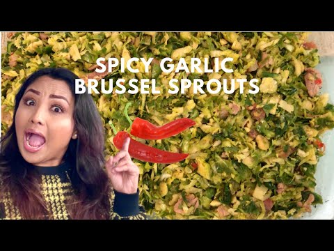 SPICY GARLIC CRISPY BRUSSELS SPROUTS RECIPE (STIR FRY BRUSSELS SPROUTS) | Erwina and The Boys