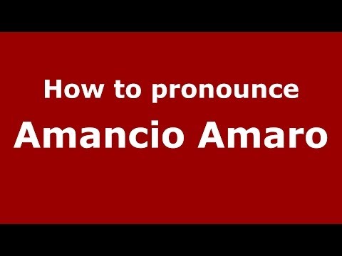 How to pronounce Amancio Amaro (Spanish/Spain) - PronounceNames.com
