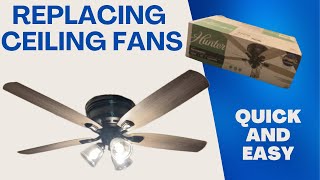 DIY Ceiling Fan Replacement | Hunter vs. Harbor Breeze (Big Difference in Airflow!)