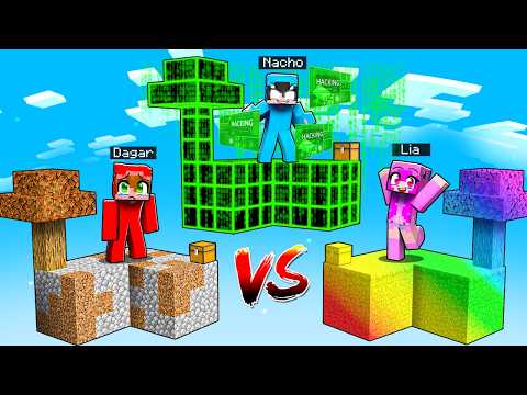 Isla de POBRE vs Isla de HACKER vs Isla de AVARITIA en Minecraft!