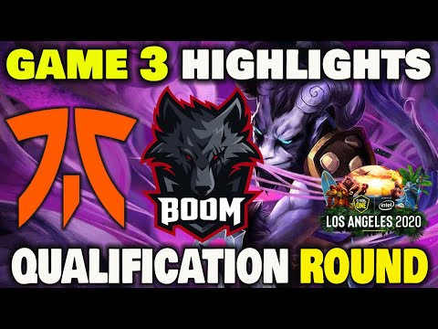 Fnatic vs Boom Esports Game 3 Highlights ESL ONE Los Angeles 2020 Qualification Round