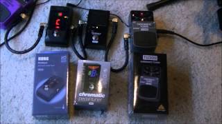 Video thumbnail for BEST BUDGET GUITAR TUNER PEDAL review, korg, monoprice, behringer by JET studios - scott jaster