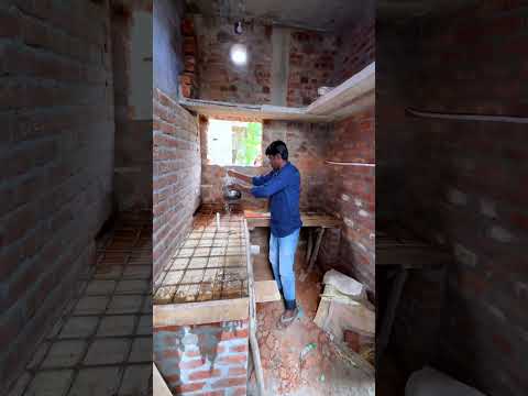 KITCHEN Slab Construction #shorts #Kitchen #table #concrete #Slab #House