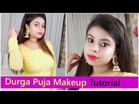Most Affordable DURGA PUJA MAKEUP LOOK | Super Easy Long Lasting Makeup #Durgapuja #Navratri