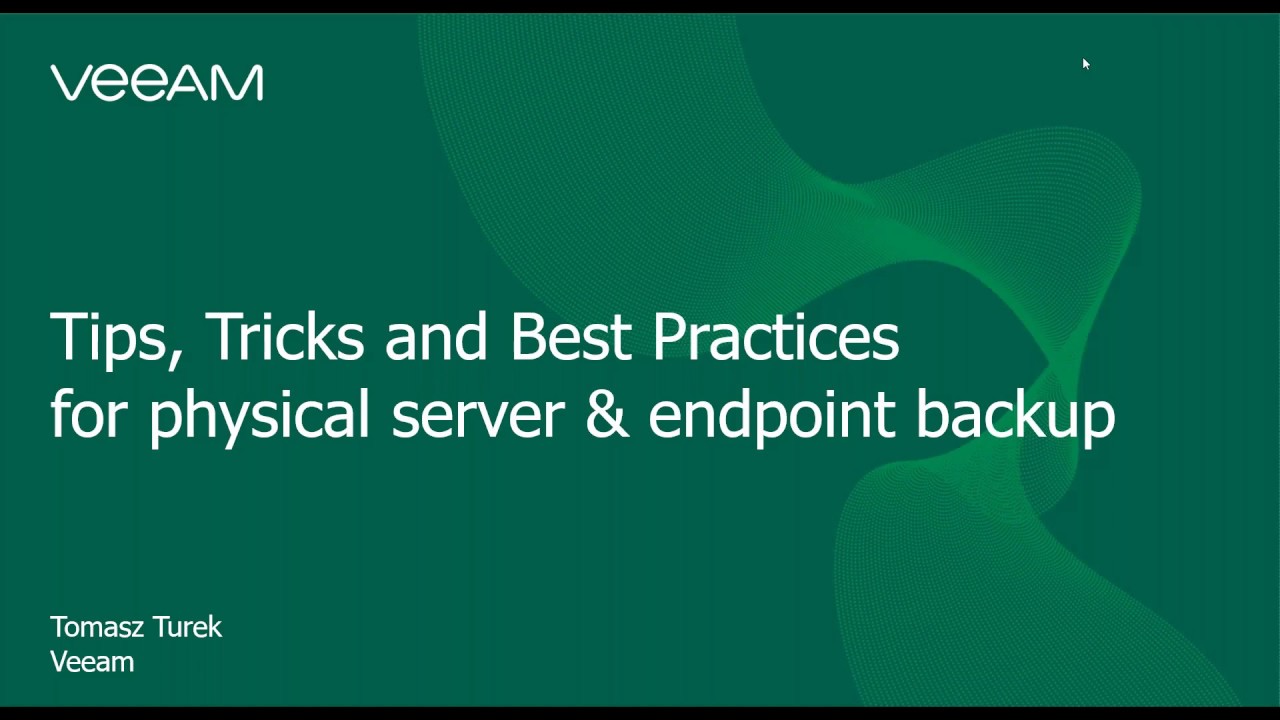 Najlepsze praktyki z zakresu tworzenia kopii zapasowych środowisk fizycznych video