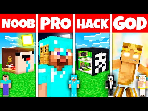 INSIDE HEAD HOUSE BASE BUILD CHALLENGE | Minecraft Battle: NOOB vs PRO vs HACKER vs GOD