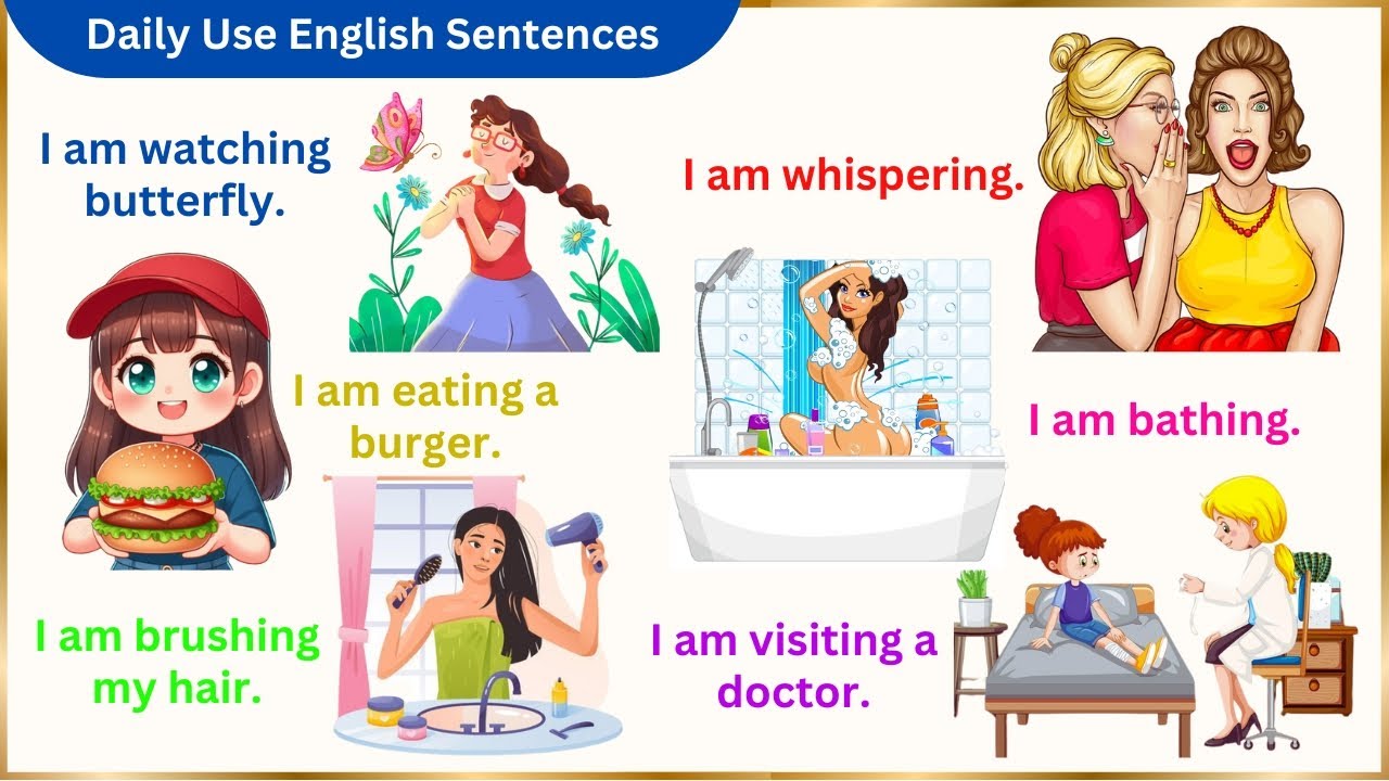 Action Verbs In English With Sentences | Daily Routine With Sentences | Daily Sentences
