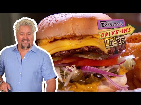 Spicy Three-Pepper Firehouse Burger | Diners, Drive-ins and Dives with Guy Fieri | Food Network