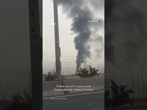 Drone attack ignites fuel tank at Kuwait airport | AJ #shorts