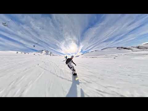 Snowboard in Corralco, Araucania, Chile, JULY 2025 - INTSA360 X4