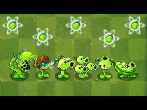 Plants VS. Zombies 2 Mod Big Wave Beach Final Boss VS All Green Pea Plants LEVEL 999999 Power up!