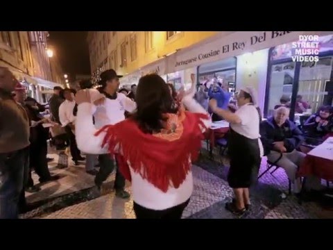 Minhotos (folk songs from Northern Portugal)  at Rua de Correeiros, Lisbon. Jan. 2, 2016. FullHD.