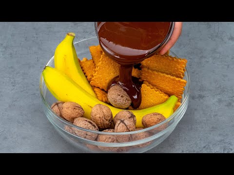 Cioccolatini sani fatti in casa - con biscotti, banane e noci! Senza cottura