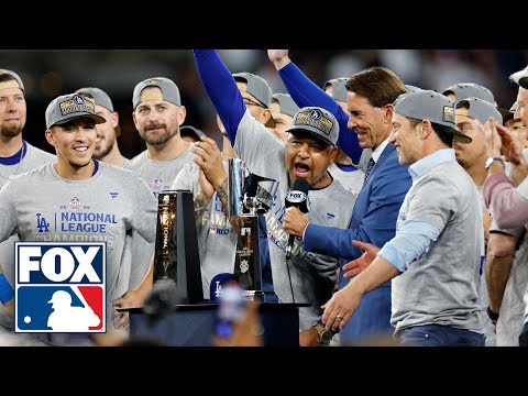 Los Angeles Dodgers NLCS Trophy & MVP Presentation | MLB on FOX