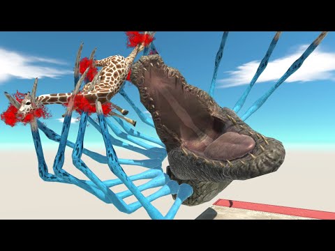 Tentacles Purussaurus Head Catches Units in Animal Revolt Battle Simulator. ARBS