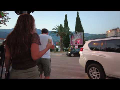 Budva in the evening, Montenegro, 🌡T+29C°,  July - Virtual Walking Tour - #38/6
