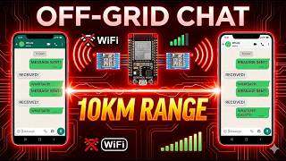 10KM OFF-GRID CHAT SYSTEM 😱 | ESP32 + LoRa SX1278 (Ra-02) WhatsApp Style Messaging 📡 (Chat History)