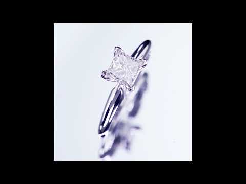 0.71 carat Princess Cut Diamond Solitaire 14k White Gold Engagement Ring Sz 5