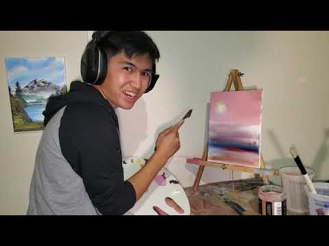 Color Blind Drunk Child Paints Bob Ross Episode 1 (Warm Winter Day)