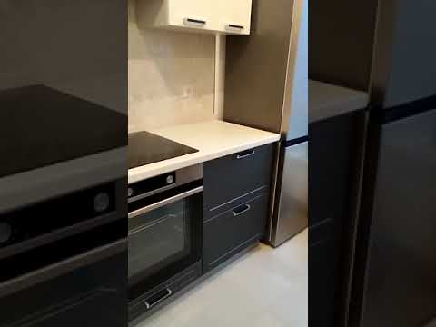 Готовая прямая кухня Квадро серого цвета 2 метра