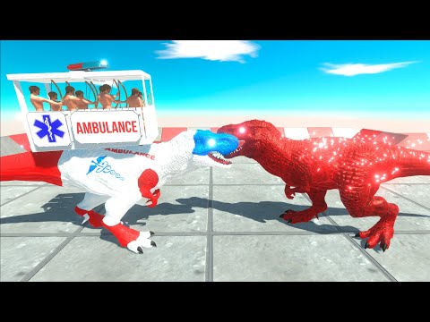 ⚡ AMBULANCE T-Rex with Archers vs VIRUS T-Rex DEATH RUN - 🦖 Animal Revolt Battle Simulator 🦕