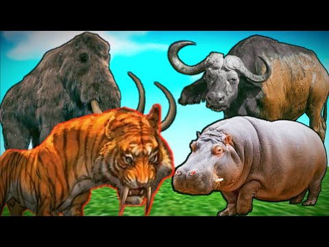 Animal revolt battle simulator | Tiger Vs buffalo Vs Elephant Vs Hippo