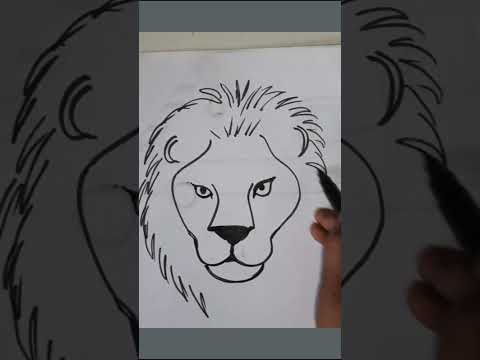 lion drawing easy || lion face drawing || #shorts #lion