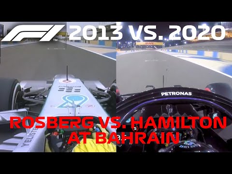 F1 2013 vs F1 2020 AT BAHRAIN / Comparison Of Rosberg's Pole Lap In 2013 And Hamiltons in 2020