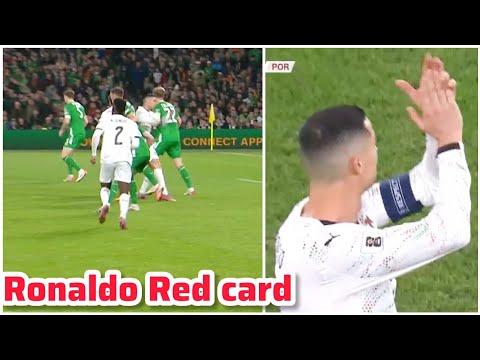 Ronaldo Red card vs Ireland | Cristiano Ronaldo Red card Elbow Dara O’Shea in Ireland vs Portugal