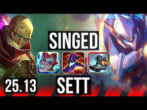 SINGED vs SETT (TOP) | Rank 10 Singed | NA Master | 25.13