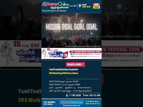 Hosur's FIFA 2026 Tamil Football Anthem Celebrates the Spirit of the World Cup