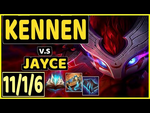 MARIN (KENNEN) vs JAYCE - QUADRAKILL 11/1/6 KDA TOP GAMEPLAY - KR Ranked GRANDMASTER
