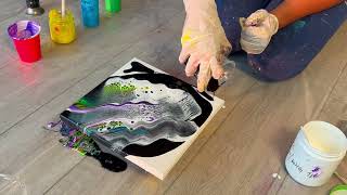 VERY easy & simple swiping fluid art with AMAZING CELLS for beginners!! My FIRST EVER attempt ❤️