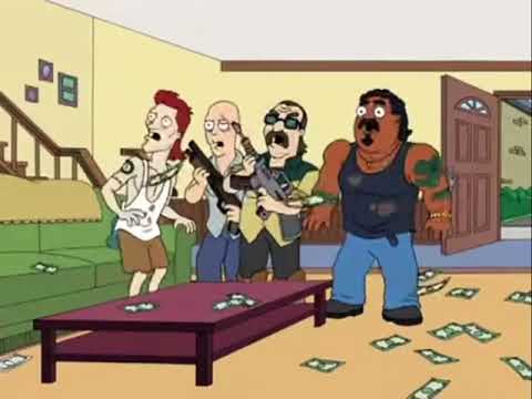 American dad: dope and faith - drug dealers shooting at roger and Steve