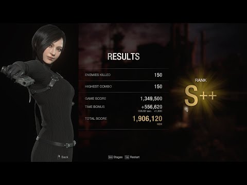 Resident Evil 4 Remake - Mercenaries - Island - Ada Wong in black - S++ Rank
