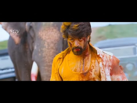 Elephant is Trying to Awake Yash to Hit Rowdies Super Scene | Gajakesari Kannada Movie
